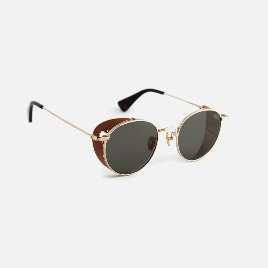 Round sunglasses with side covers clearance
