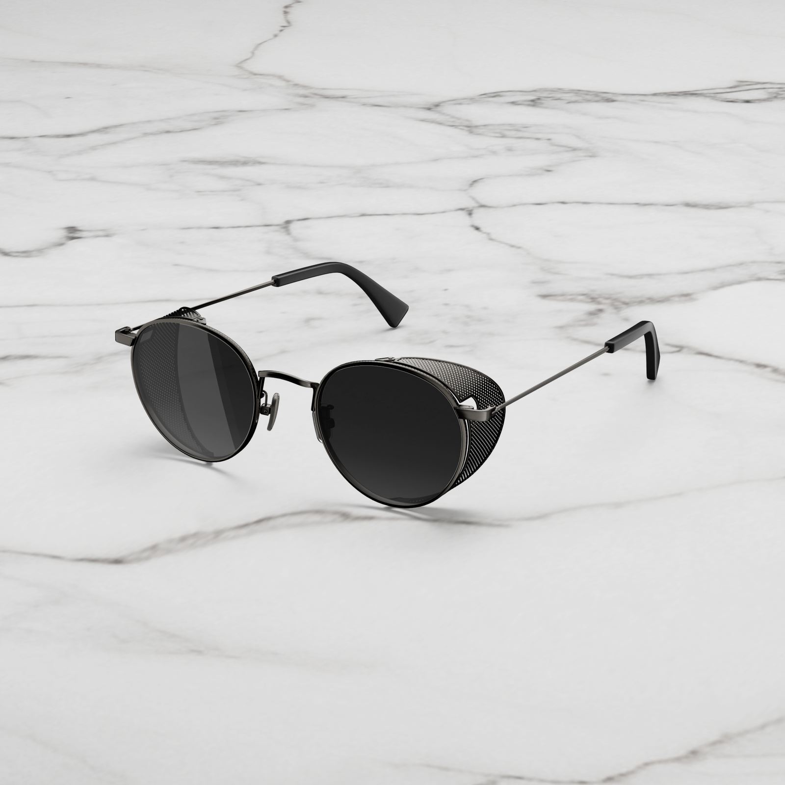 French handmade Fred sunglasses women’s silver arm gradient shield lenses NEW New Cartier rimless sunglasses fred glasses Diamond Cut  main image 3