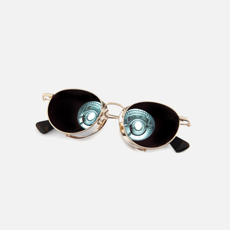 Side-Shield Mirrored Sunglasses
